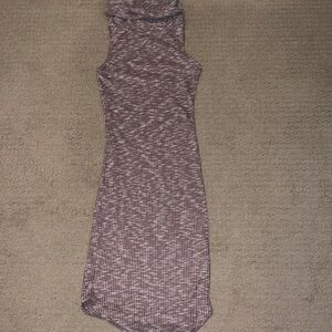 Turtleneck sleeveless midi dress